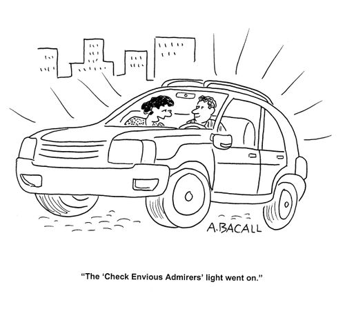 'The 'Check Envious Admirers' light went on.'