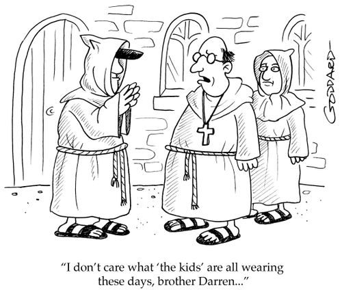 "I don't care what 'the kids' are all wearing these days, brother Darren ..."