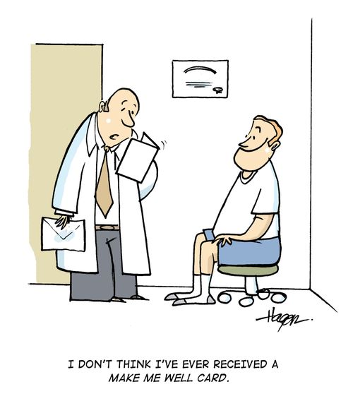 'I don't think I've ever received a make me well card.'