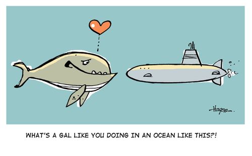 'What's a gal like you doing in an ocean like this?!'