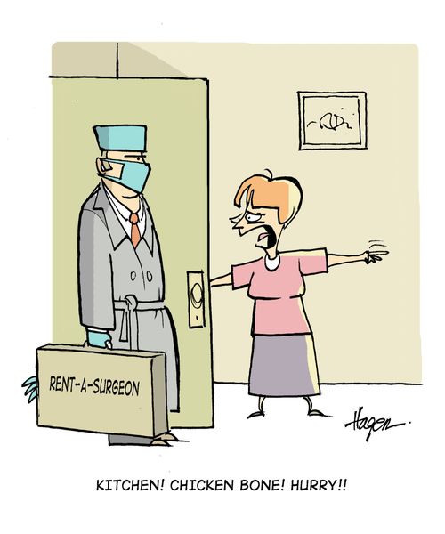 'Kitchen! Chicken Bone! Hurry!!' - Rent-A-Surgeon