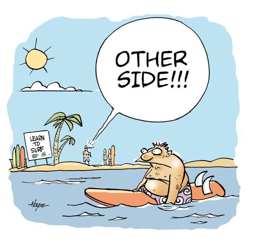 'OTHER SIDE!!!'   -  Learn to Surf