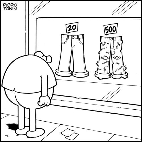 Ripped and worn out jeans are much more expensive then regular jeans.