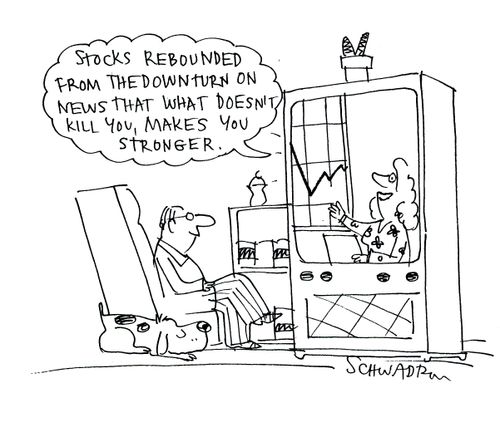 'Stocks rebounded from the downturn on news that what doesn't kill you, makes you stronger.'