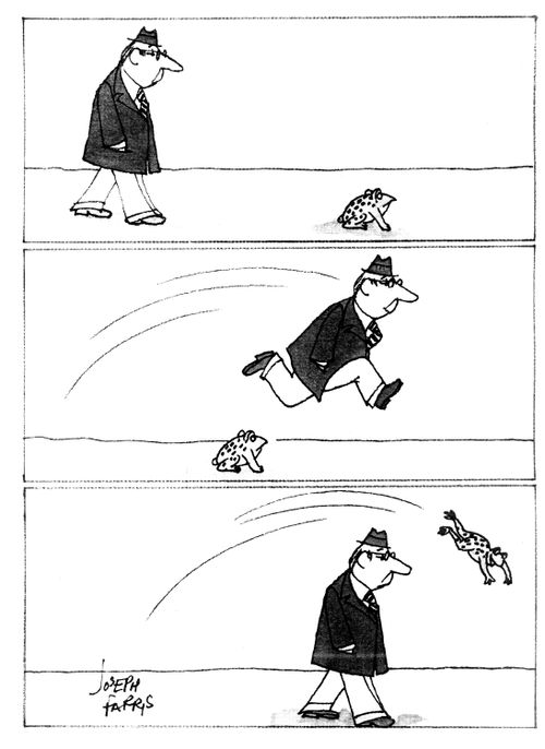 Leaping over a frog