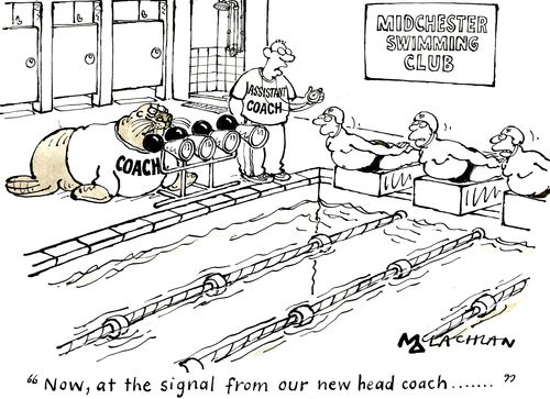 'Now, at the signal from our new head coach...'