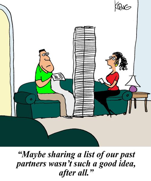 'Maybe sharing a list of our past partners wasn't such a good idea, after all.'