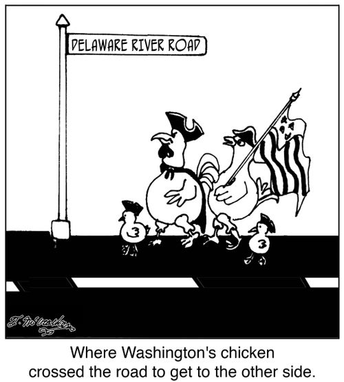 Where Washington's chicken crossed the road to get to the other side.