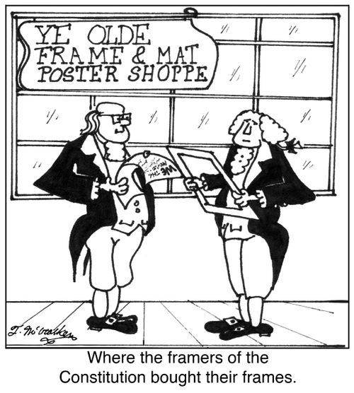 Where the framers of the Constitution bought their frames.