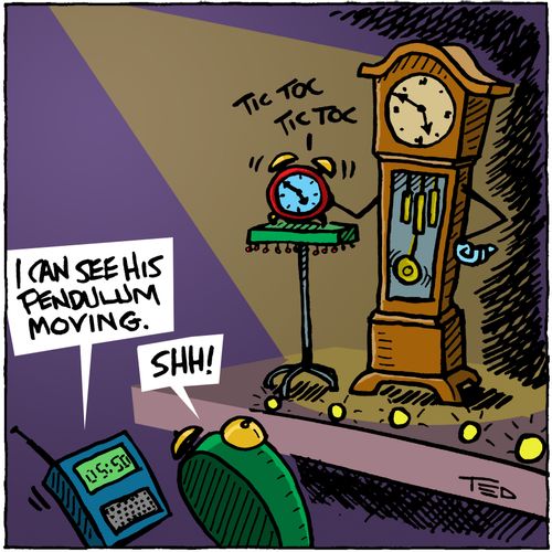 Clock Ventriloquist - 'I can see his pendulum moving.'