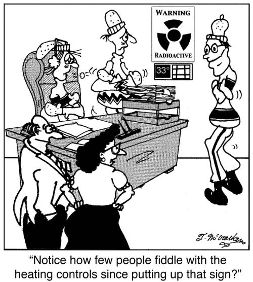 Notice how few people fiddle with the heating controls since putting up that sign?
