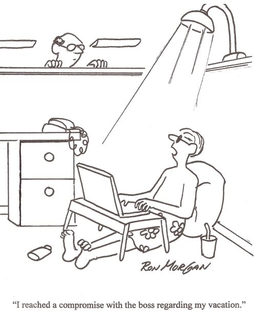 'I reached a compromise with the boss regarding my vacation.'
