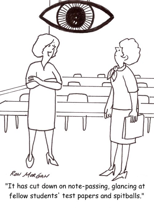 'It  has cut down on note-passing, glancing at fellow students' test papers and spitballs.'