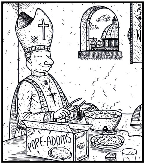 The Pope cooking some popadoms for Popes