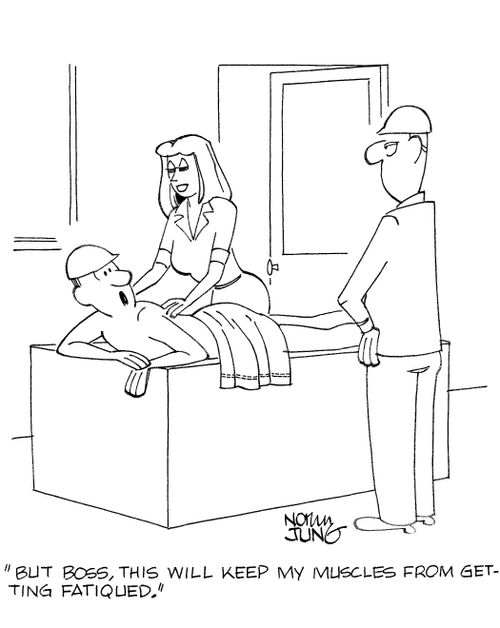 'But boss, this will keep my muscles from getting fatiqued.'