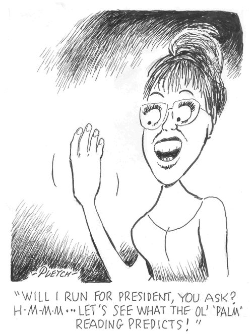 'Will I run for President, you ask? H-m-m-m...let's see what the ol' 'Palm' reading predicts!'