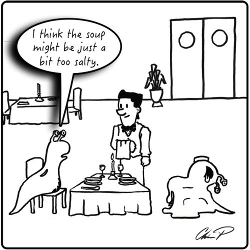 "I think the soup might be just a bit too salty."