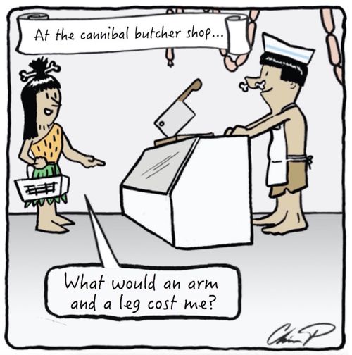 At the Cannibal Butcher Shop...