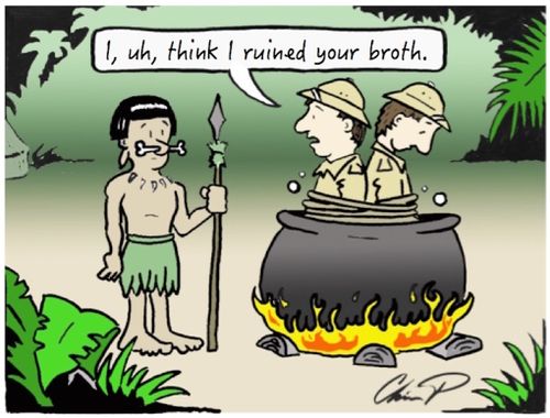 "I, uh, think I ruined your broth."