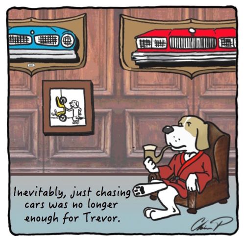 Inevitably, just chasing cars was no longer enough for Trevor.
