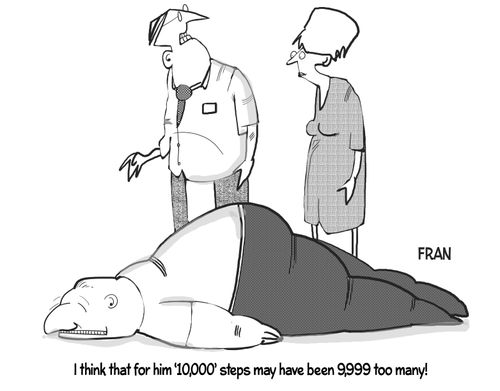 "I think that form '10,000' steps may have been 9,999 too many!"
