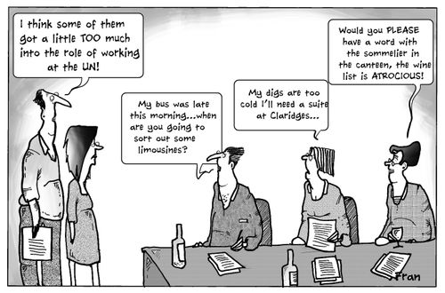 "I think some of them got a little too much into the role of working at the UN!"