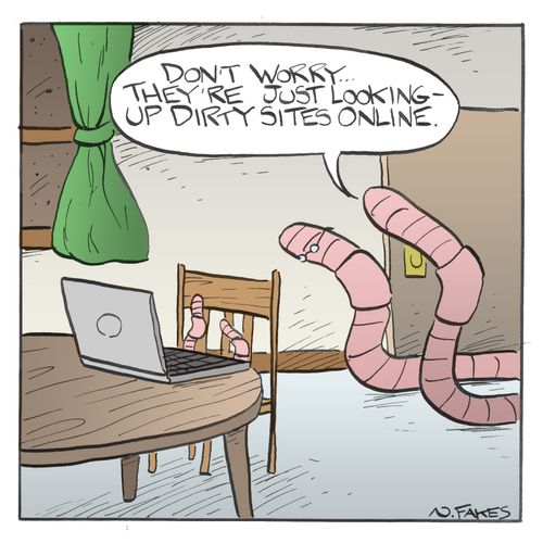 "Don't worry....They're just looking up dirty sites online."