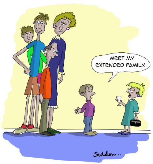 "Meet my extended family."