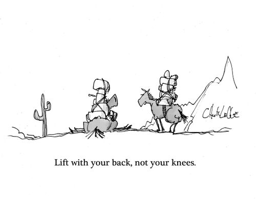Lift with your back, not your knees.