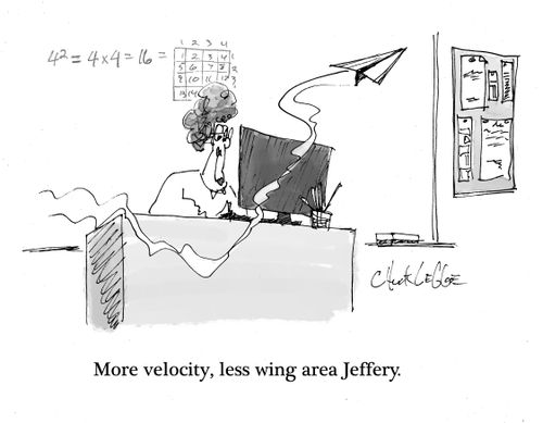 More velocity, less wing area Jeffery.