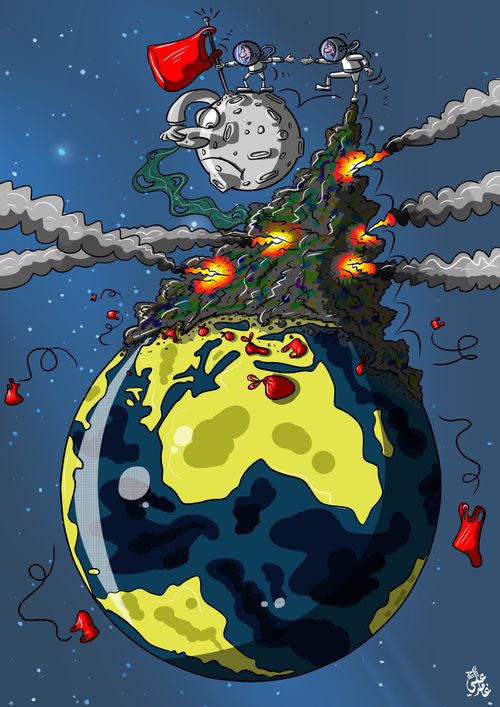 Climb to the moon on a tower of waste.