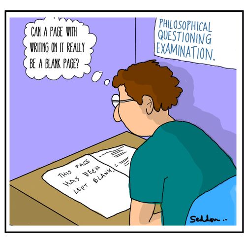 "Can a page with writing on it really be a blank page?"