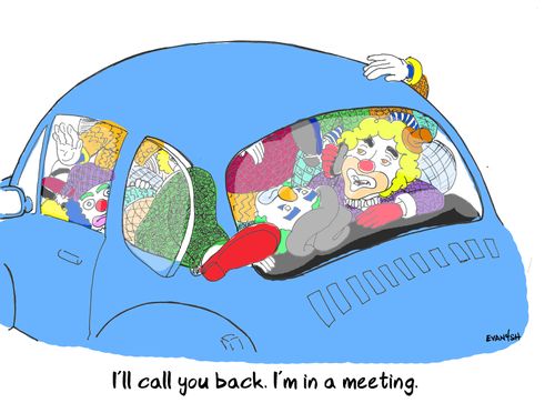 "I'll call you back. I'm in a meeting."