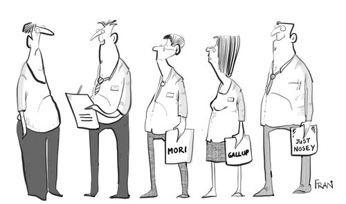 Pollsters: Mori, Gallup and Just Nosey.