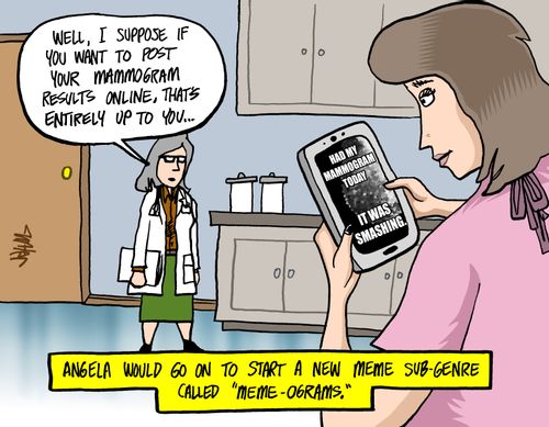 Angela would go on to start a new meme sub-genre called 'meme-ograms.'