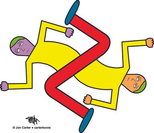 Two runners optical illusion