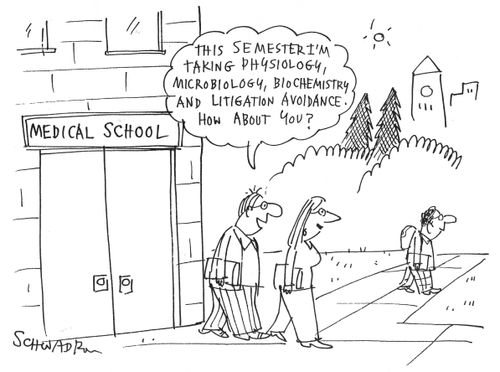"This semester I'm taking litigation avoidance. How about you?"