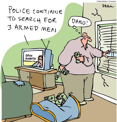 Police continue to search for 3 armed men.