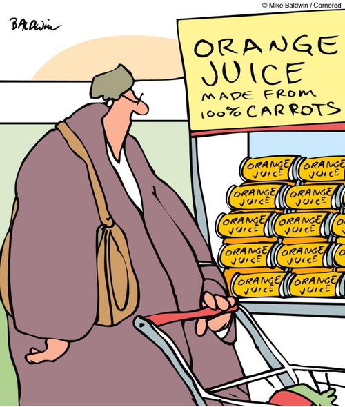 'Orange juice from 100% carrots'