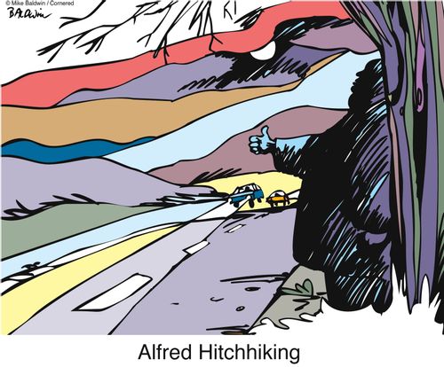 'Alfred Hitchhiking.'