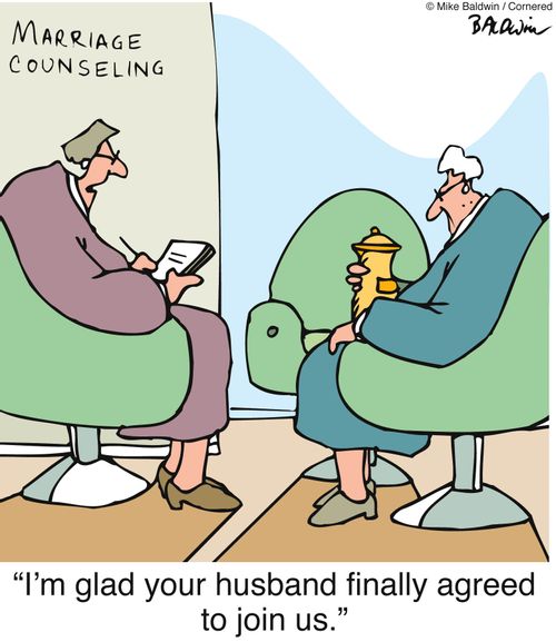 'I'm glad your husband finally agreed to join us.'