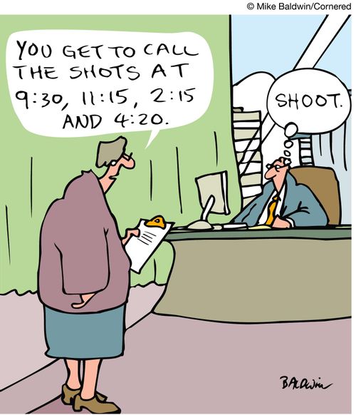 "You get to call the shots at 9.30,11.15,2.15 and 4.20."