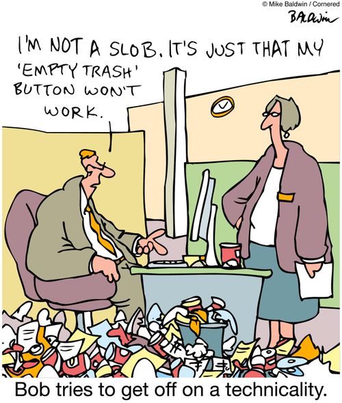 Bob tries to get off on a technicality.