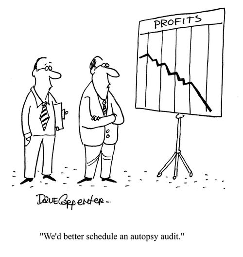 'We'd better schedule an autopsy audit.'