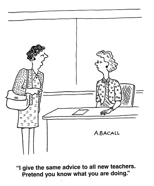 'I give the same advice to all new teachers. Pretend you know what you are doing.'