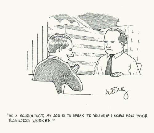 'As a consultant, my job is to speak to you as if I knew how your business worked.'