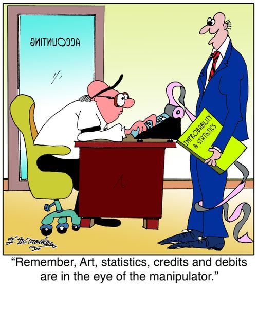 Remember, Art, statistics, credits and debits are in the eye of the manipulator.