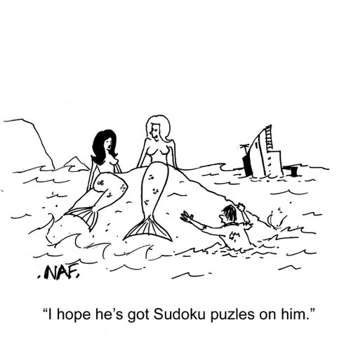 I hope he's got Sudoku puzzles.