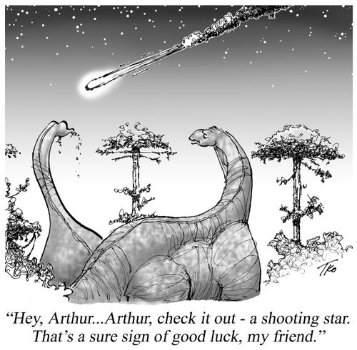 "Hey Arthur, check it out, a shooting star. That's a sure sign of luck, my friend."