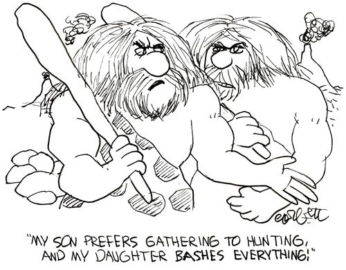 'My son prefers gathering to hunting, and my daughter bashes everything!'